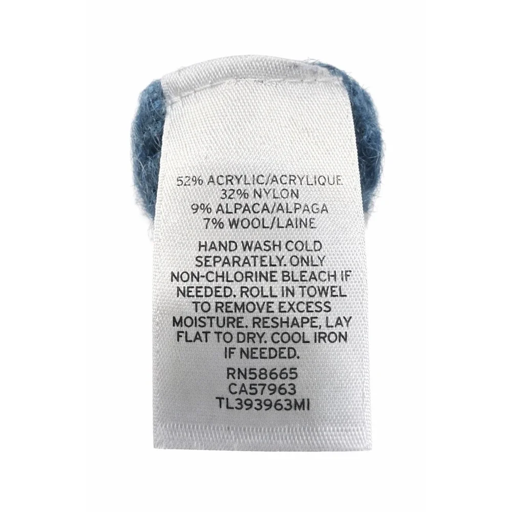 Leith Women's Medium Blue Alpaca Blend Cropped Sweater Coastal Chunky Knit